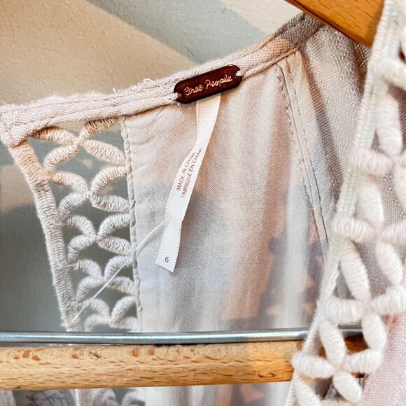 NEW Free People I Think I Love You Dress with Cut Work-‎ Size 6 - Picture 5 of 8